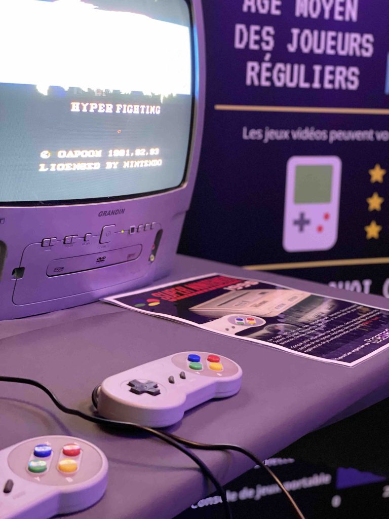 Console Super Nintendo pour une exposition rétro gaming à Malakoff